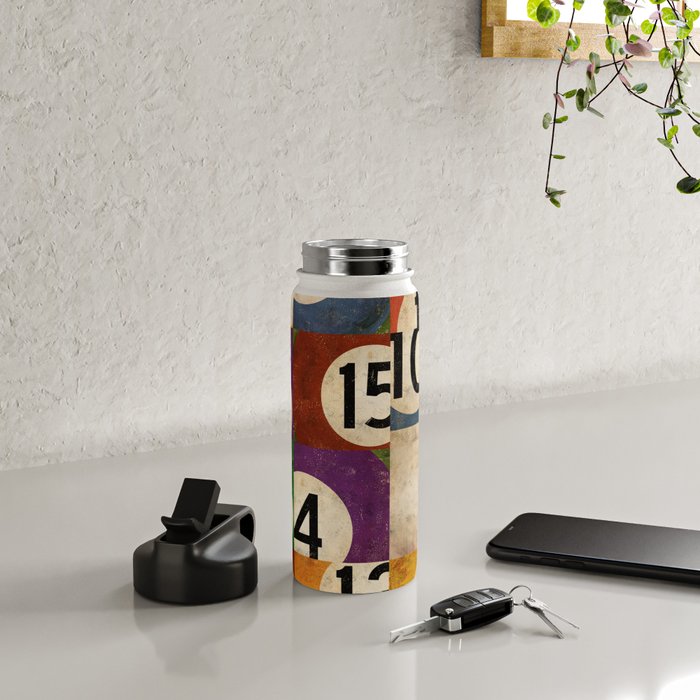 Billiards pool balls graphic art Water Bottle Gallery Image 4