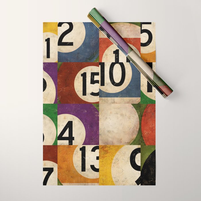 Billiards pool balls graphic art Wrapping Paper Gallery Image 1