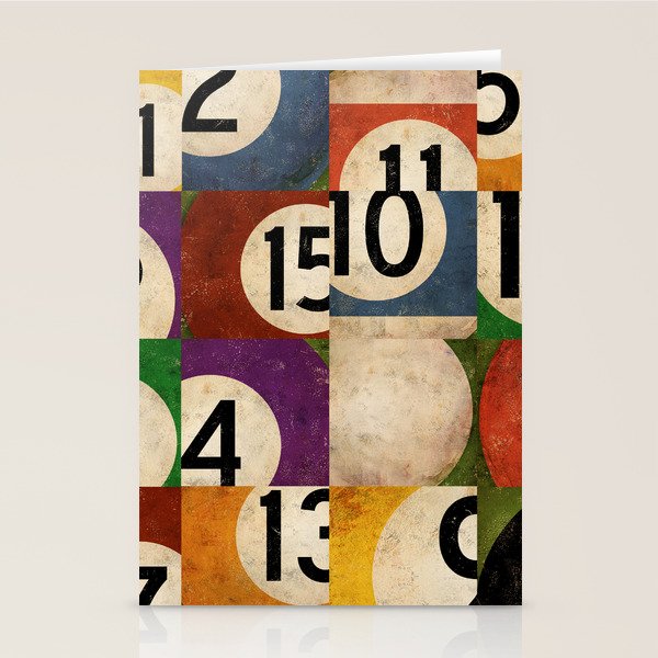 Billiards pool balls graphic art Stationery Card Gallery Image 1