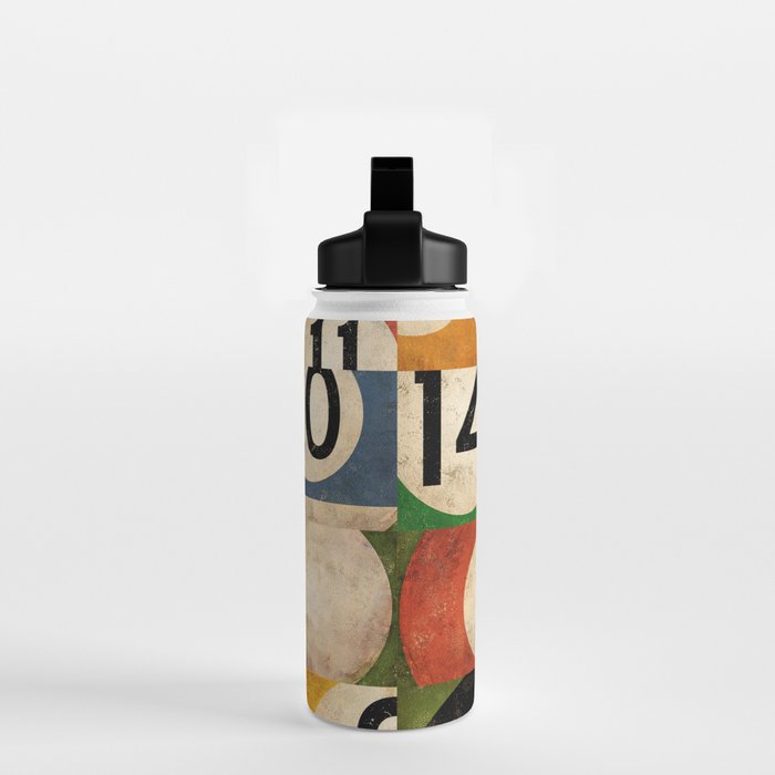 Billiards pool balls graphic art Water Bottle Gallery Image 2