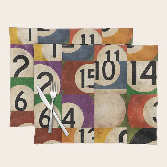 Billiards pool balls graphic art Placemat Gallery Image 1