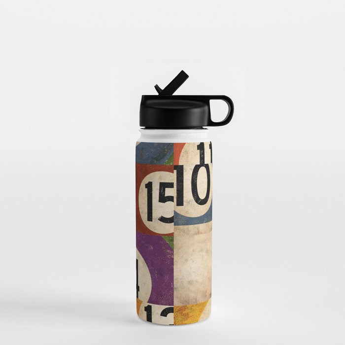 Billiards pool balls graphic art Water Bottle Gallery Image 1