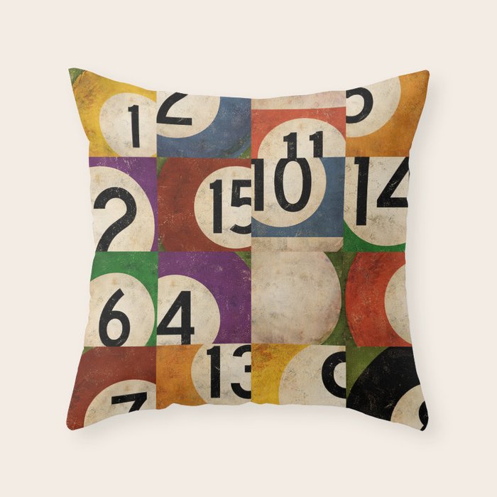 Billiards pool balls graphic art Throw Pillow Gallery Image 6
