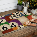 Billiards pool balls graphic art Outdoor Rug Gallery Image 2