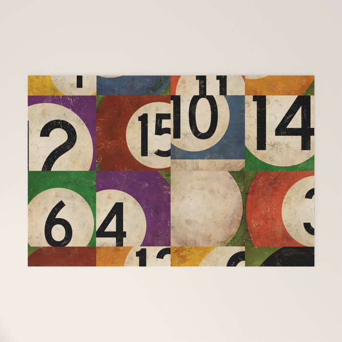 Billiards pool balls graphic art Welcome Mat Gallery Image 1
