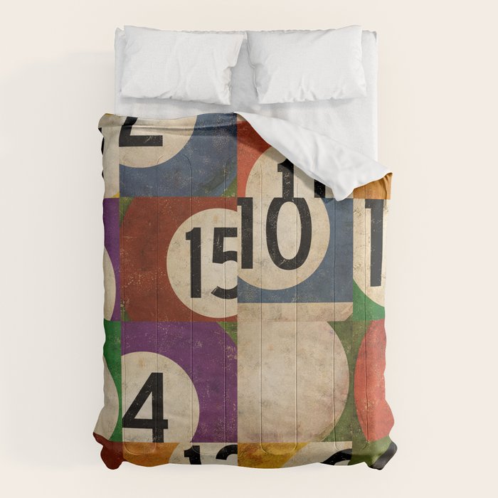 Billiards pool balls graphic art Comforter Gallery Image 1