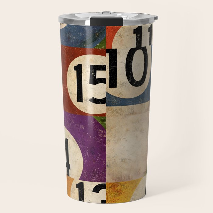 Billiards pool balls graphic art Travel Mug Gallery Image 1