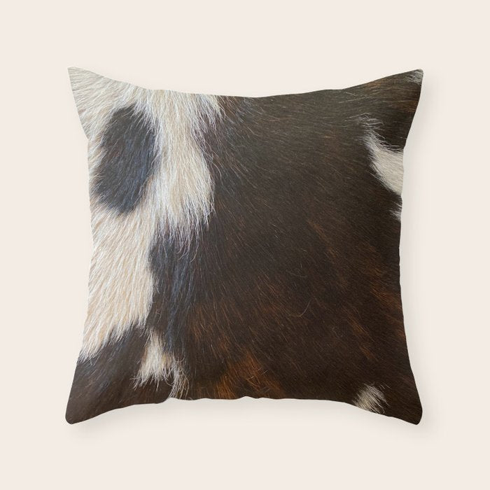 Cowhide Farmhouse Decor  Throw Pillow Gallery Image 6