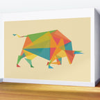 Fractal Geometric Bull Wall Mural Gallery Image 2