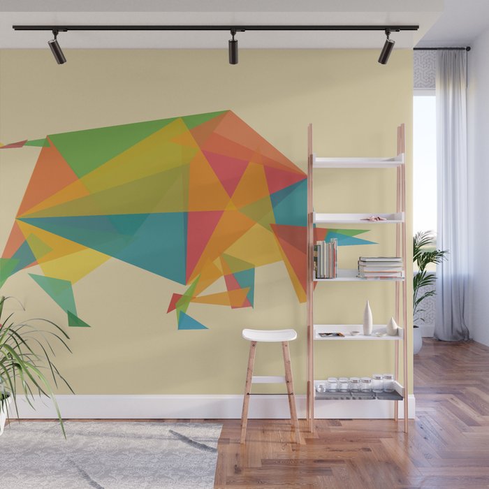 Fractal Geometric Bull Wall Mural Gallery Image 1