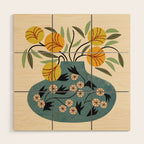 Painted Vase Blooms Wood Wall Art Gallery Image 1