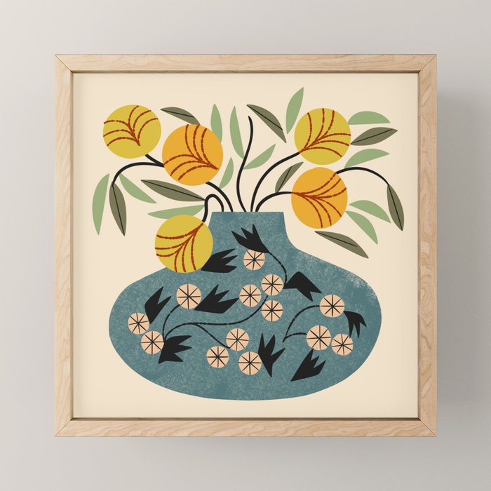 Painted Vase Blooms Mini Art Print Gallery Image 1