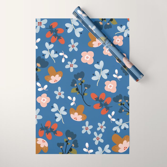 Folk floral Wrapping Paper Gallery Image 1