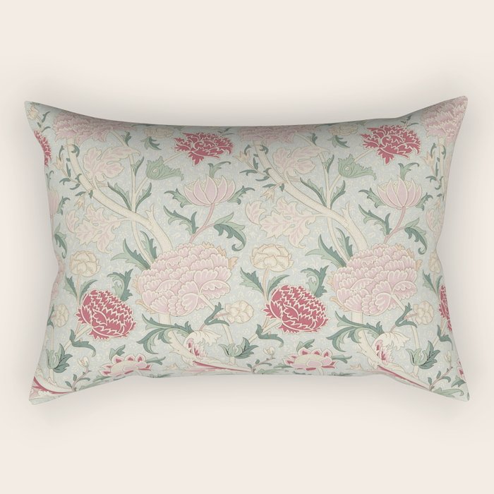 William Morris Vintage Cray Duck Egg Pink Rectangular Pillow Gallery Image 2
