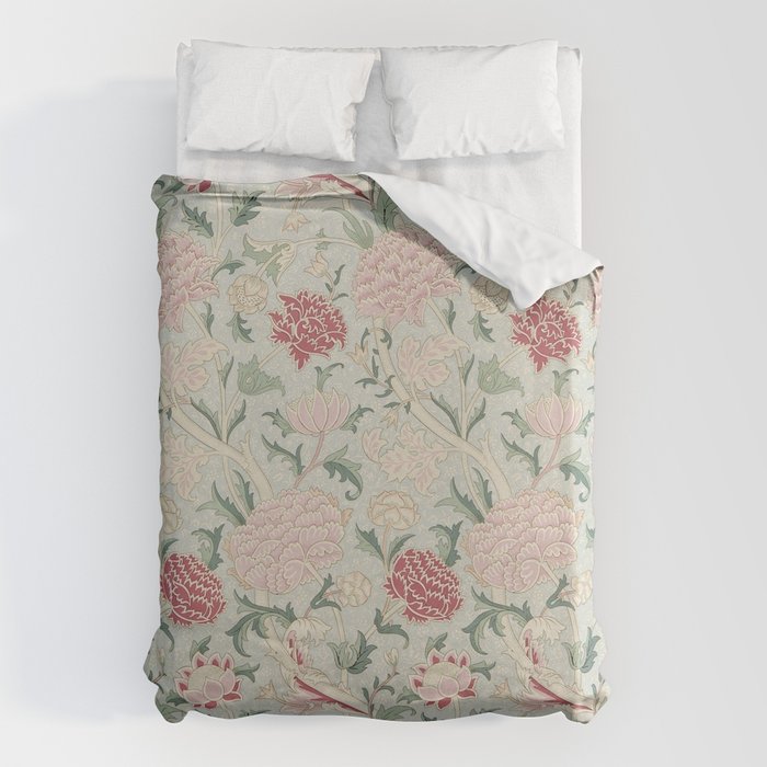 William Morris Vintage Cray Duck Egg Pink Duvet Cover Gallery Image 1