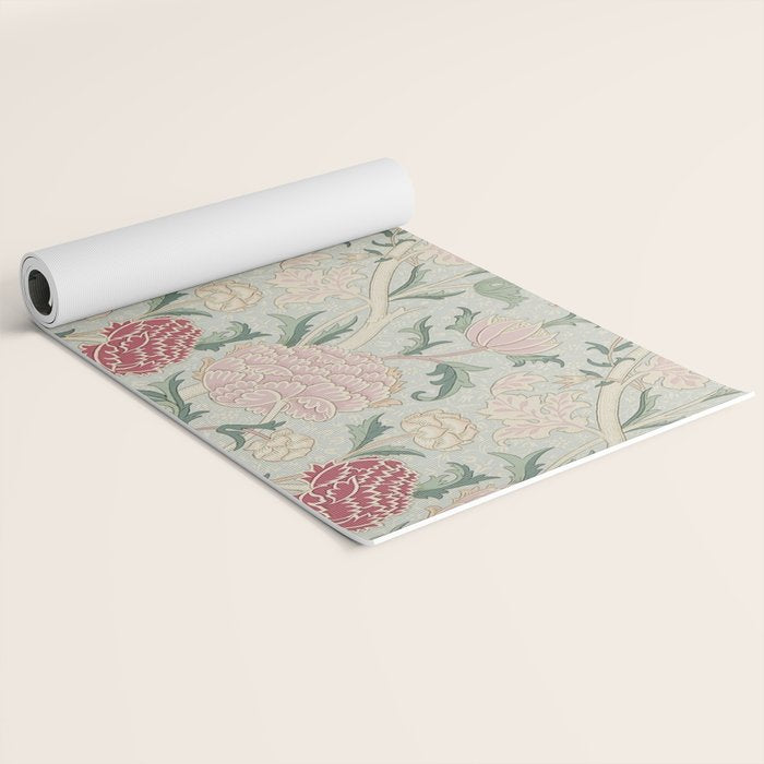 William Morris Vintage Cray Duck Egg Pink Yoga Mat Gallery Image 2