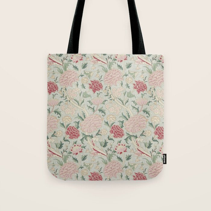 William Morris Vintage Cray Duck Egg Pink Tote Bag Gallery Image 1