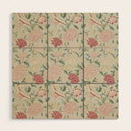 William Morris Vintage Cray Duck Egg Pink Wood Wall Art Gallery Image 1