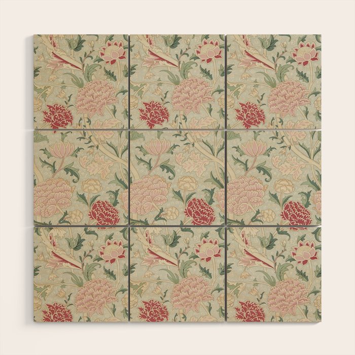 William Morris Vintage Cray Duck Egg Pink Wood Wall Art Gallery Image 1