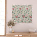William Morris Vintage Cray Duck Egg Pink Wall Tapestry Gallery Image 2