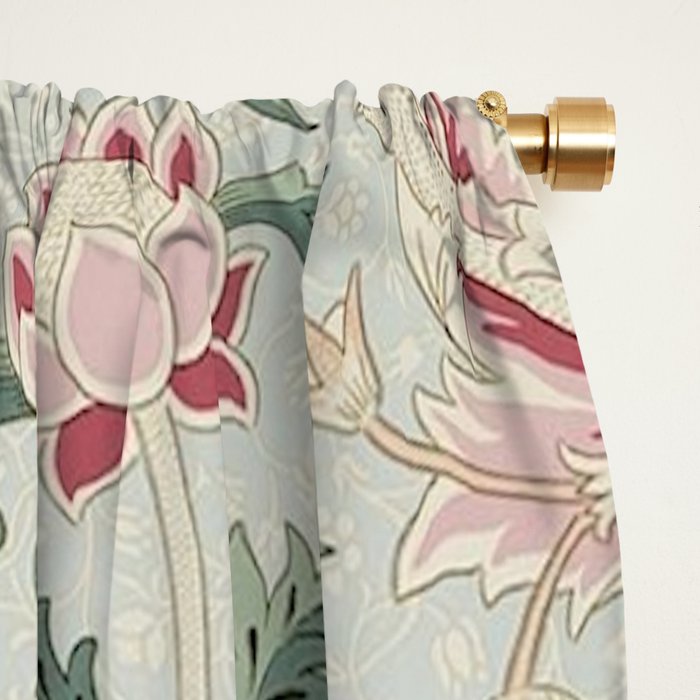 William Morris Vintage Cray Duck Egg Pink Window Curtain Gallery Image 2