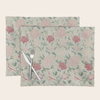 William Morris Vintage Cray Duck Egg Pink Placemat Gallery Image 1