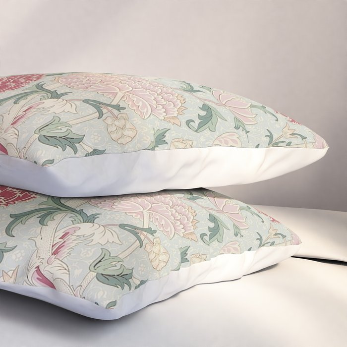 William Morris Vintage Cray Duck Egg Pink Pillow Sham Gallery Image 3