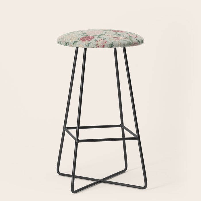 William Morris Vintage Cray Duck Egg Pink Stool Gallery Image 1