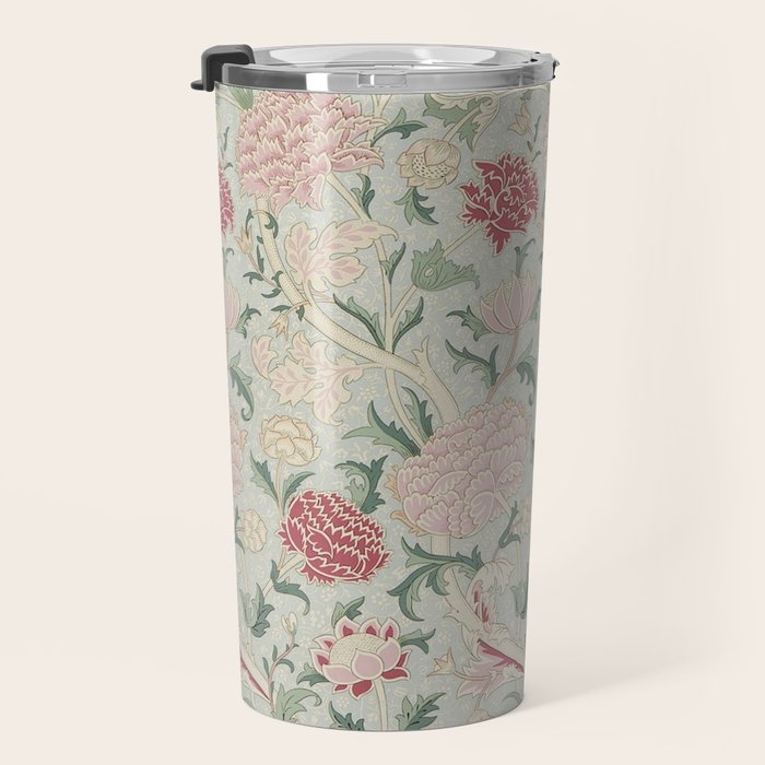 William Morris Vintage Cray Duck Egg Pink Travel Mug Gallery Image 3