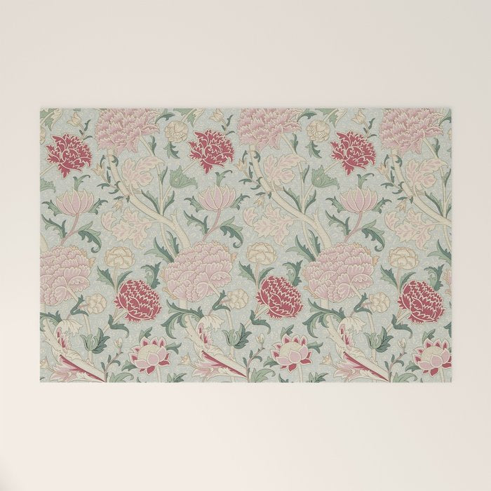 William Morris Vintage Cray Duck Egg Pink Welcome Mat Gallery Image 1