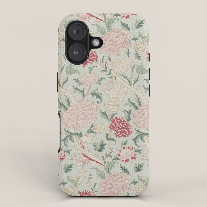 William Morris Vintage Cray Duck Egg Pink iPhone Case Gallery Image 1