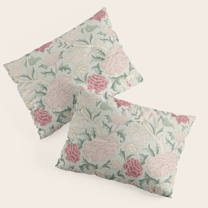 William Morris Vintage Cray Duck Egg Pink Pillow Sham Gallery Image 3