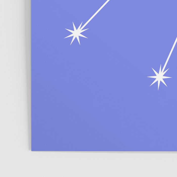 Taurus Zodiac Star Constellation Line Art Periwinkle Purple Poster Gallery Image 3