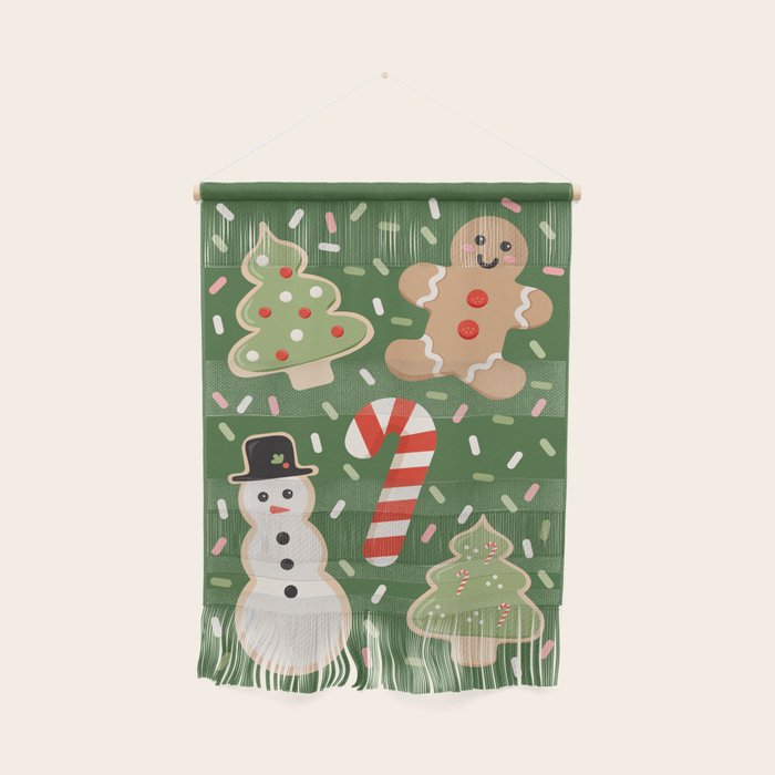 Sweet Christmas Cookies on Green Wall Hanging Gallery Image 1