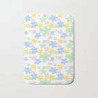Colorful pastel flower art pattern Bath Mat Gallery Image 1