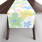 Colorful pastel flower art pattern Table Runner Gallery Image 1