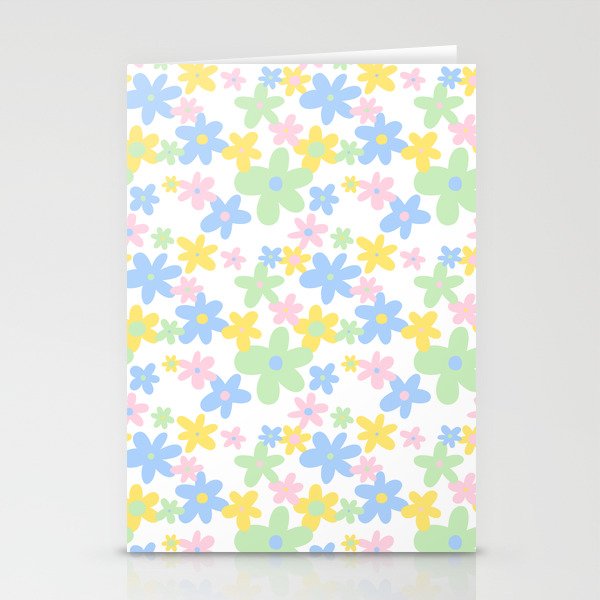 Colorful pastel flower art pattern Stationery Card Gallery Image 1