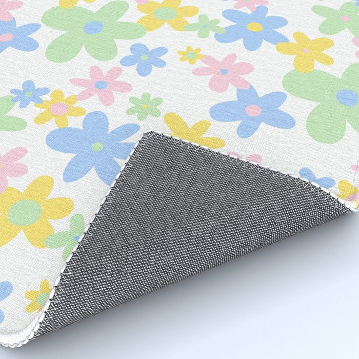 Colorful pastel flower art pattern Rug Gallery Image 4