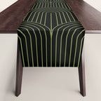Art Deco Arch Pattern I Black & Neutral Green Table Runner Gallery Image 1