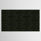 Art Deco Arch Pattern I Black & Neutral Green Tablecloth Gallery Image 2
