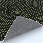 Art Deco Arch Pattern I Black & Neutral Green Rug Gallery Image 4