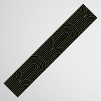 Art Deco Arch Pattern I Black & Neutral Green Table Runner Gallery Image 3
