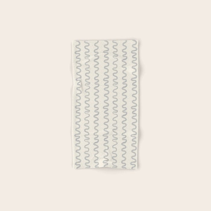 Watercolor Squiggly Lines - Blue Cream Bath Towel Gallery Image 1
