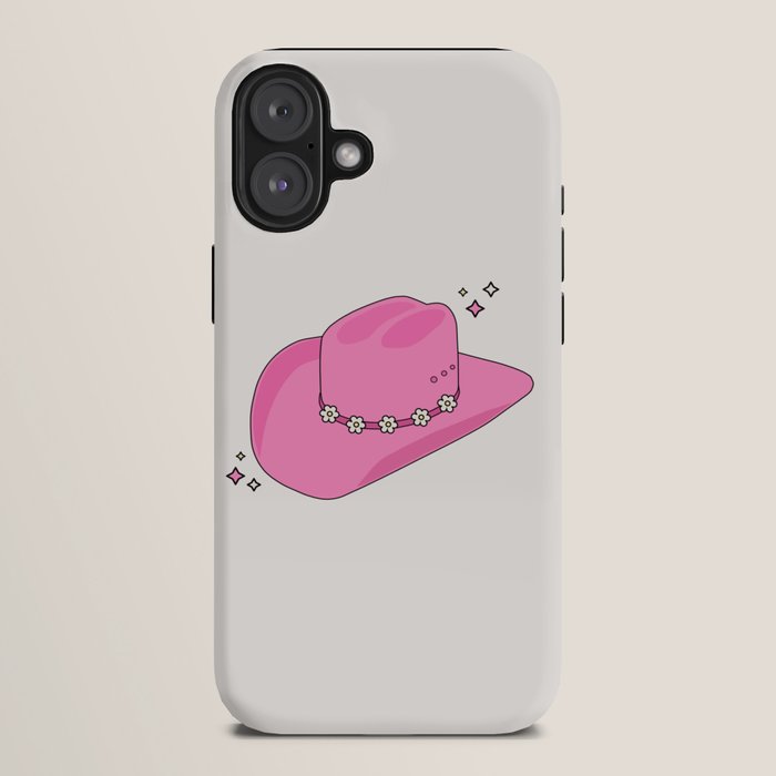 Cowboy Hat Print Pink Preppy Decor Aesthetic iPhone Case Gallery Image 10