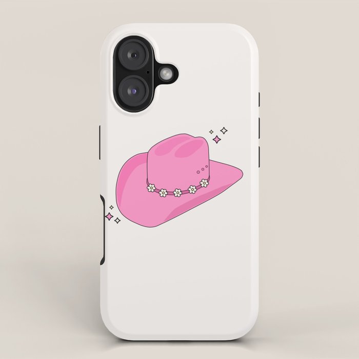 Cowboy Hat Print Pink Preppy Decor Aesthetic iPhone Case Gallery Image 1