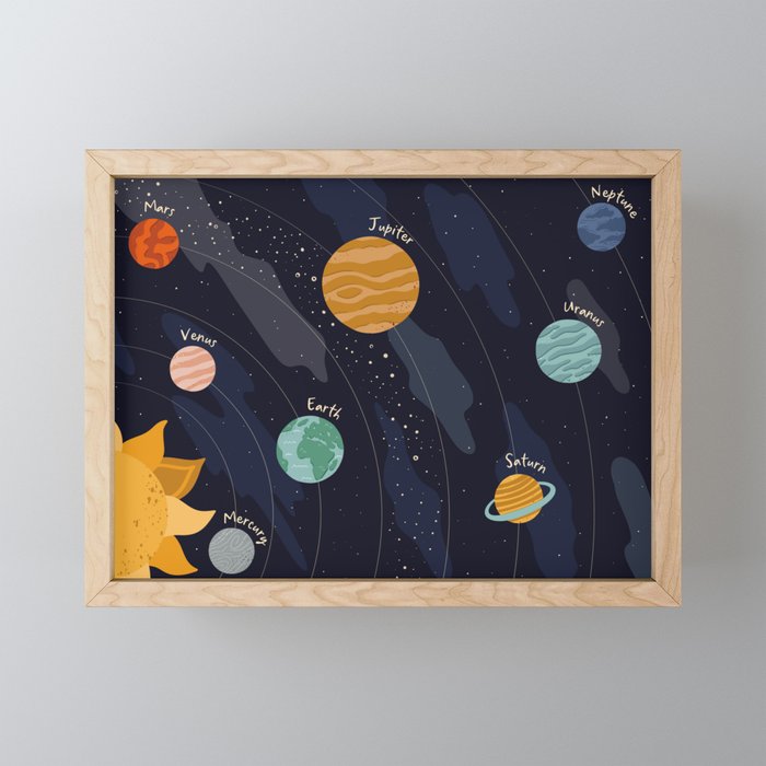 Solar System for Kids Horizontal Mini Art Print Gallery Image 1