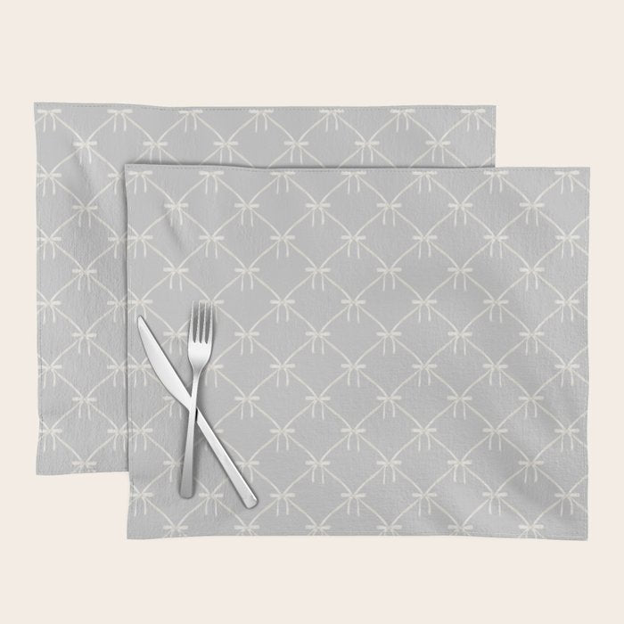 Bows & Ribbons Pattern LX Light Grey Placemat Gallery Image 1