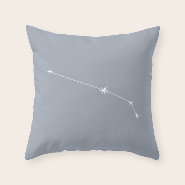 Aries Zodiac Star Constellation Line Art Blue Grey Throw Pillow Gallery Image 6