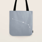 Aries Zodiac Star Constellation Line Art Blue Grey Tote Bag Gallery Image 1