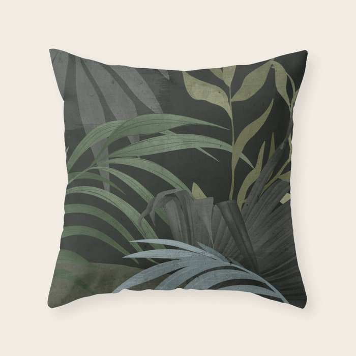 Night Tropical Jungle Throw Pillow Gallery Image 6